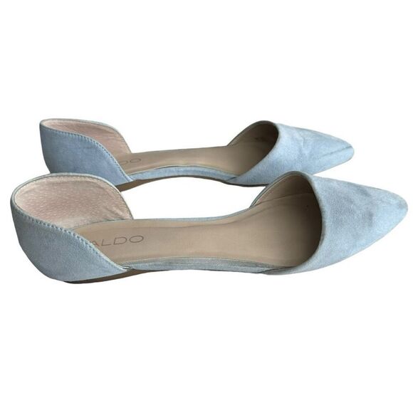 Aldo Women’s Suede D’Orsay Flats Light Blue Size 8.5 - Picture 2 of 7